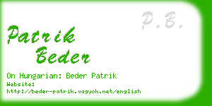 patrik beder business card